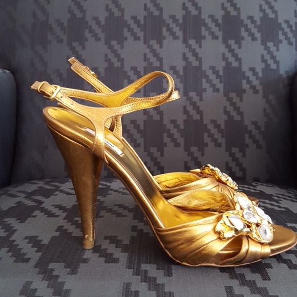 Miu Miu Gold Stilletos - Picture 7 of 8